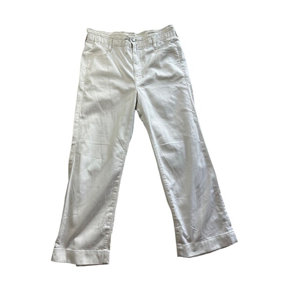 J Crew White Crop Elastic Paper Bag  Waist Denim Size 29 - Picture 2 of 9